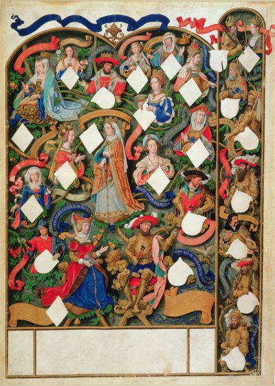 Ms 12531 f.10 を追加 ジョン・オブ・ゴーントの系統樹 作： Simon Bening