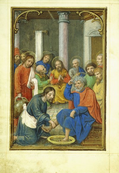 ピーターの足を洗うキリスト、1520年代 作： Simon Bening
