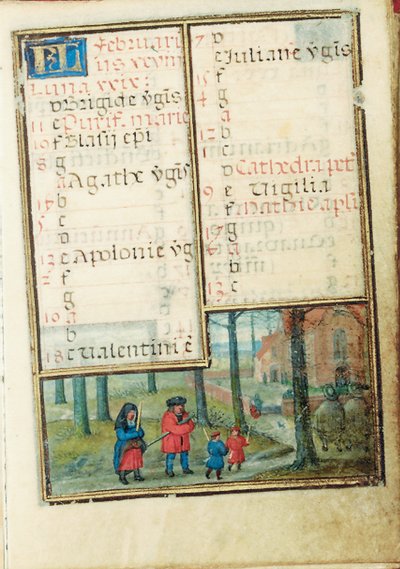 1530-35の時間のミニチュア帳からのフォリオ、ローマ、ブルージュの使用 作： Simon Bening