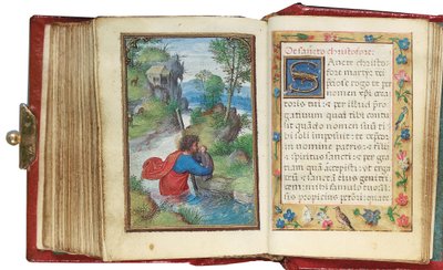 ミニチュア時祷書のフォリオ、ローマの使用、ブルージュ、1530-35 作： Simon Bening