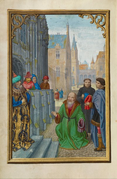 ピラトの前のアリマタヤのヨセフ 作： Simon Bening