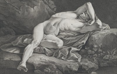 男性ヌードの研究、1762年。 作： Simon Charles Miger
