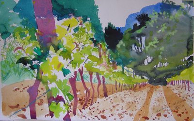 シャルドネ・ヴァル・ドーブ、2004年（水彩画） 作： Simon Fletcher