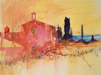 シャルトルーズ・ド・ムジェール、フランス、2004年（水彩画） 作： Simon Fletcher