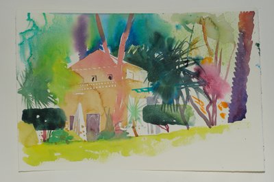 ダール・ゼモラ・パヴィリオン2、2010年（紙に水彩画） 作： Simon Fletcher