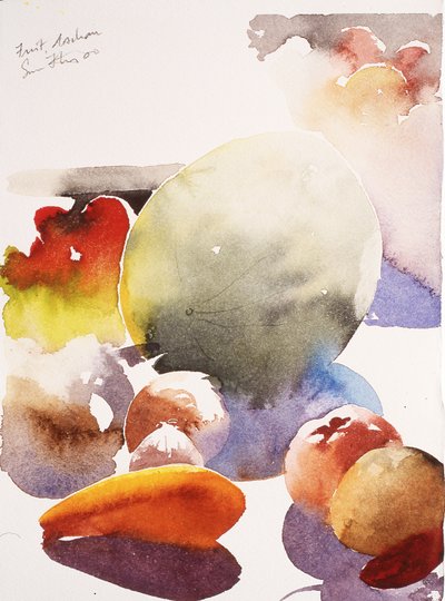 フルーツ、アシャウ、2000年（水彩画） 作： Simon Fletcher