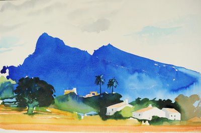 ポレンサの丘、2016年（水彩画） 作： Simon Fletcher