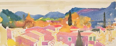 ラ・トゥール・シュル・オーブ、2004年、フランス（水彩画） 作： サイモン・フレッチャー