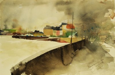 コーク、モンクスタウン港、2003年（水彩画） 作： サイモン・フレッチャー