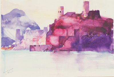 マスカット・オマーン、2004年（水彩画） 作： サイモン・フレッチャー