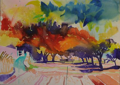 コイプーの風景、2014年（水彩画） 作： サイモン・フレッチャー