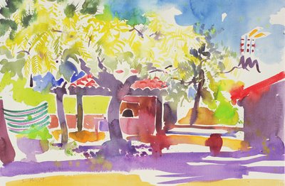 フランス、ポルト・ル・バー、2006年（水彩画） 作： サイモン・フレッチャー