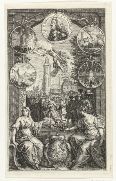 ウィリアム 4 世の市長への昇格の寓話、1747 年 作： Simon Fokke