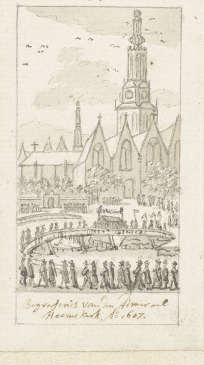ヤコブ・ファン・ヘームスケルクの埋葬、アムステルダムの旧教会、1607 年 作： Simon Fokke