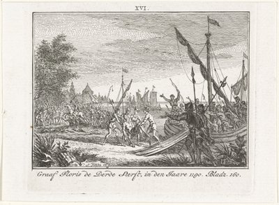 1784年のアンティオキアでのオランダのフロリス3世の死 作： Simon Fokke