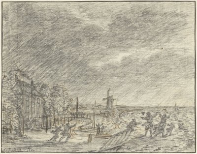 1775 年 11 月 15 日、Halfweg での大嵐と洪水 作： Simon Fokke