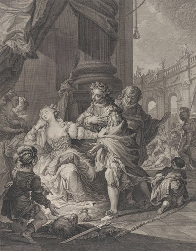 姦淫の罪で告発されたグンヒルダ、1760 年。 作： Simon Francois Ravenet