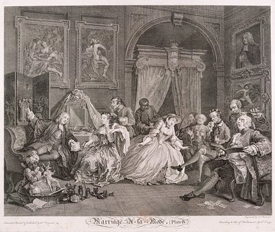 結婚ア・ラ・モード」、1745年、プレートIV 作： Simon Francois Ravenet