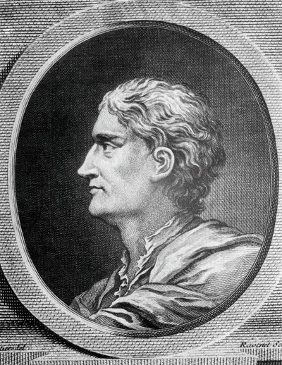 Muotokuva Isaac Newtonista (1642-1727), englantilainen fyysikko ja matemaatikko, Simon Francois Ravenet