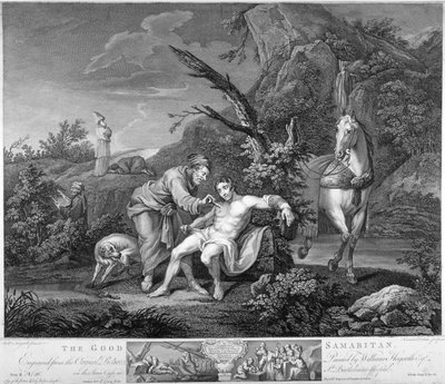 「良きサマリア人」、1772 作： Simon Francois Ravenet