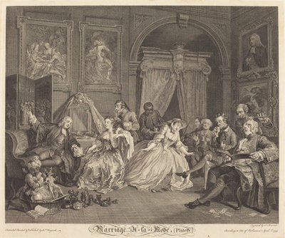 マリッジ・ア・ラ・モード: pl.4 作： Simon Francois Ravenet I after William Hogarth