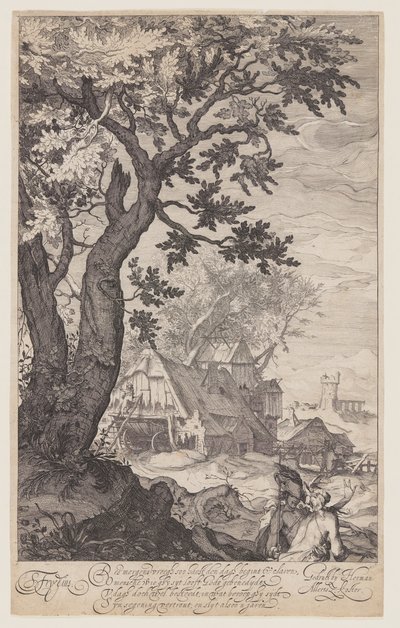 農家のある風景 作： Simon Frisius