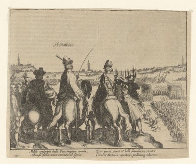 マティアスとオレンジ公による国家軍の閲兵、1578年 作： Simon Frisius