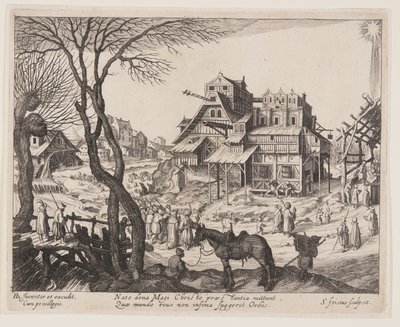 キリストの生涯を描いた風景画より「三王子の礼拝 作： Simon Frisius