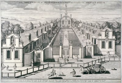 Trinity Almshouses、Mile End Road、Stepney、London、1696。 作： Simon Gribelin