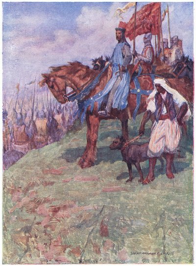 善王は山の半分くらいのところに馬に乗っていました 作： Simon Harmon Vedder