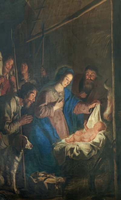 教区教会 (聖母被昇天教会)。 インテリア。 ペインティング。 クリスマスのシーン。 サイモン・デペペ。 元祖エナメ修道院（？）。 作： Simon II de Pape