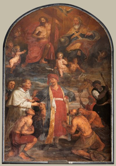 教区教会 (Sint-Walburgakerk)。 絵画、トリプティク。 シモン・ド・パプ(?)。 キリスト教徒の奴隷をトルコ人に償還する。 作： Simon II de Pape