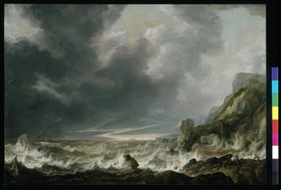 ロッキーコースト沖の遭難船、1645年頃（木に油彩） 作： Simon Jacobsz. Vlieger