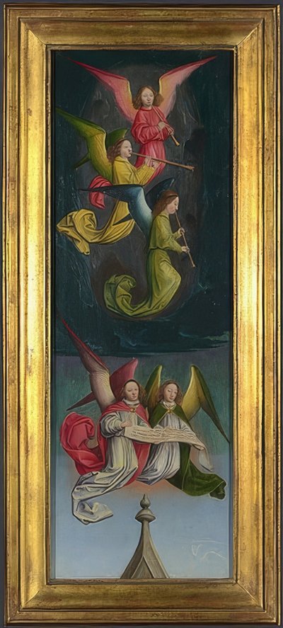 天使の合唱団（聖バーティン修道院の祭壇画）。 1459年頃 作： Simon Marmion