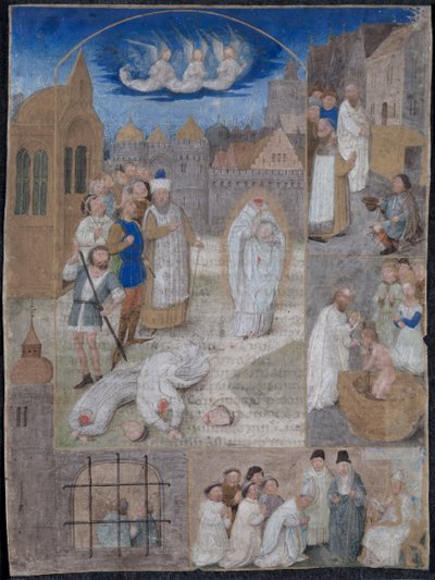 チャールズ・ザ・ボールドとマーガレット・オブ・ヨークの修道院から切除された葉...、c。 1467-1470。 作： Simon Marmion