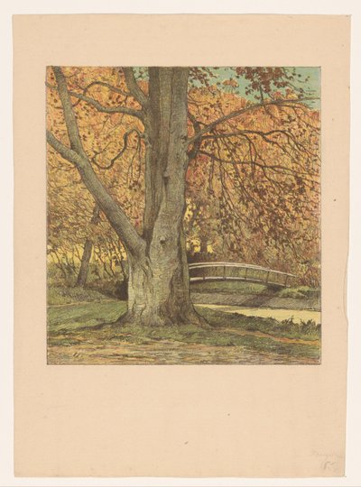 秋の小川の木 作： Simon Moulijn (attributed to)