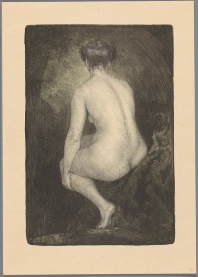 座っている裸の女性 作： Simon Moulijn
