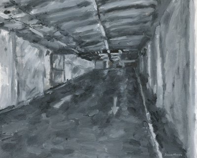 駐車場内部 No 11, 2023（キャンバスに油彩） 作： Simon Neville