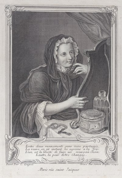 コケティッシュな未亡人、1747., 1747. 作： Simon Nicolas Duflos