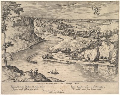 プシュケを誘拐する水星のある川の風景 1595年。 作： Simon Novellanus