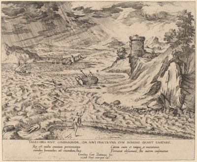 難破船 作： Simon Novellanus after Cornelis Cort