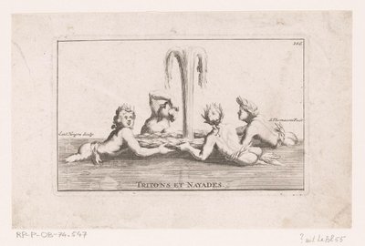 Fonteinsculptuur van tritonen en naïaden トリトンとナヤド。 (オブジェクトのタイトル) ベルサイユの城と公園の彫像、グループ、噴水、言葉、花瓶、その他の壮大な装飾品のコレクション (シリーズ タイトル) 作： E.ルホンレ