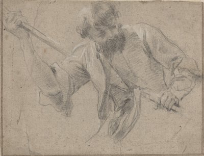 杖を持ったひげを生やした男 作： Simon Vouet