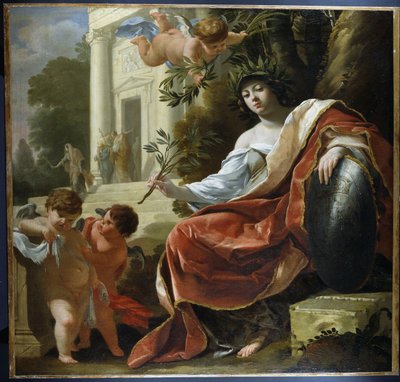 平和の寓意」（油彩・キャンバス 作： Simon Vouet