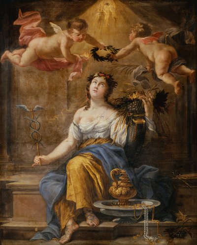 公共の幸福の寓意（キャンバスに油彩） 作： Simon Vouet
