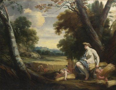 セレスとキューピッドの収穫、c。 1635年 作： Simon Vouet