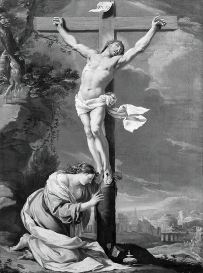 マグダラのマリアと十字架上のキリスト、164050。 作： Simon Vouet