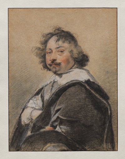 左を向いた横顔の男性の肖像 作： Simon Vouet