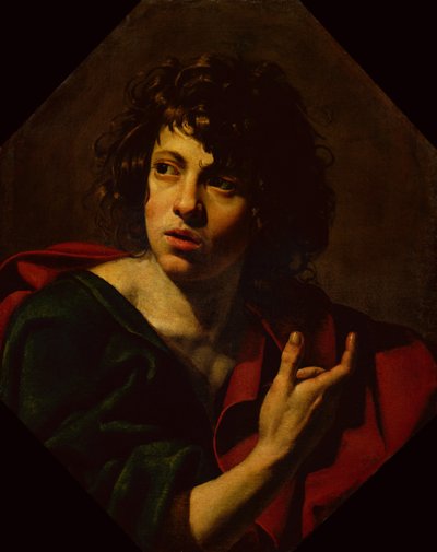 福音伝道者聖ヨハネ（キャンバスに油彩） 作： Simon Vouet