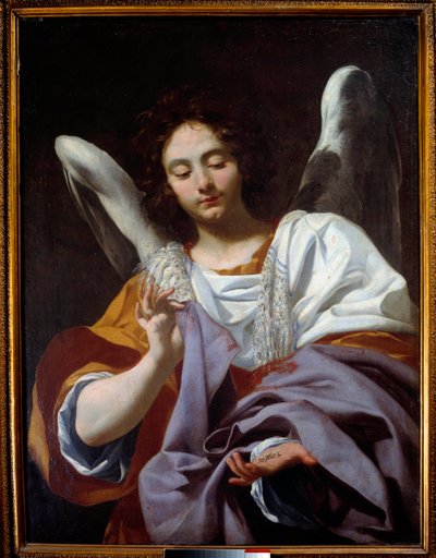 シモン・ヴーエ(1590-1649)による受難の楽器、チュニックを着た天使 17世紀。ナポリ、カポディモンテ国立美術館 作： Simon Vouet